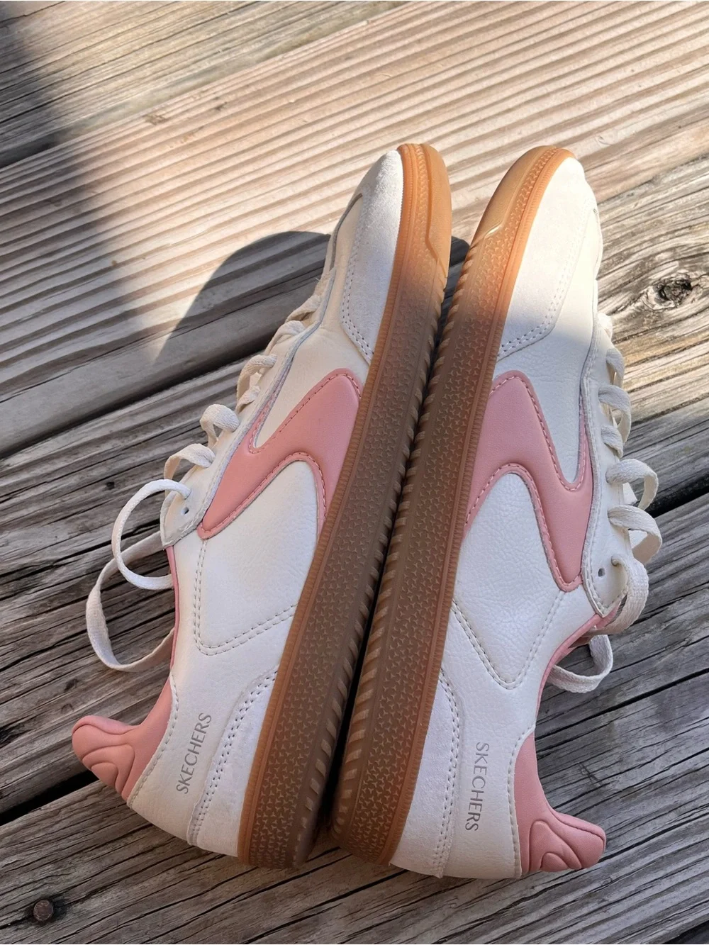 SKECHERS Hotshot Kickoff Court & Classic Sneakers Size 9 White Pink Profile - Picture 4 of 16
